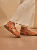 Leather Asymmetric Strap Sandals