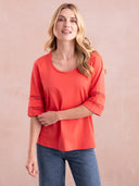 Organic Cotton Sleeve Detail Jersey Top