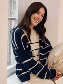 Linen Blend Drop Stitch Cardigan