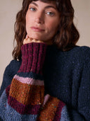 Donegal Colour block Funnel Neck Jumper
