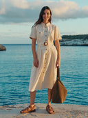 Belted Midi Shirt Dress