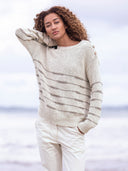 Linen Blend Drop Stitch Breton Jumper
