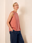 Organic Cotton Pleat Back Tank