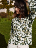 Geraffte Bluse aus Webstoff