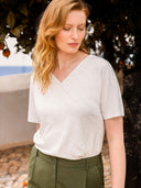 Organic Cotton V Neck Trim Top
