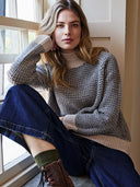 Pineapple Stitch Funnel Neck Jumper
