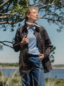 Waxed Cotton Waisted Zip Through Jacket
