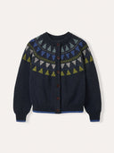 British Wool Geo Fair Isle Yoke Cardigan