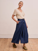 Drape Denim Culottes