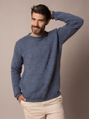 Men's Textured Stitch Crew Neck Jumper