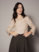 Drape Cowl Neck Satin Top