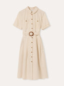 Belted Midi Shirt Dress