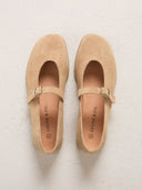 Suede Strap Detail Ballet Flats