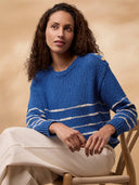 Linen Blend Drop Stitch Breton Jumper