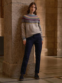 Schmal geschnittene Twill-Stretchhose