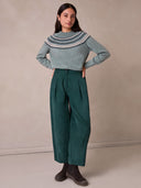 Baby Cord Cropped Barrel Leg Trousers