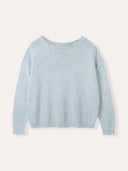 Flecked Cotton Silk Blend Boat Neck Jumper