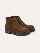 Chunky Leather Hi Top Loafer Shoes