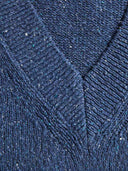 Flecked Cotton Silk Blend V Neck Jumper