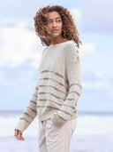 Linen Blend Drop Stitch Breton Jumper