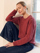 Leinenmischgewebe Slub-Strickpullover mit Knopfdetails