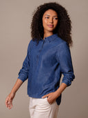 Easy Denim Half Placket Shirt