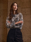 Printed Drop Shoulder Collarless Shirt