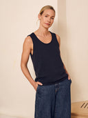 Strick-Tanktop aus Leinenmischung