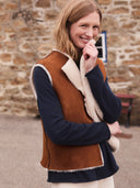 Raw Edge Reversible Sheepskin Gilet